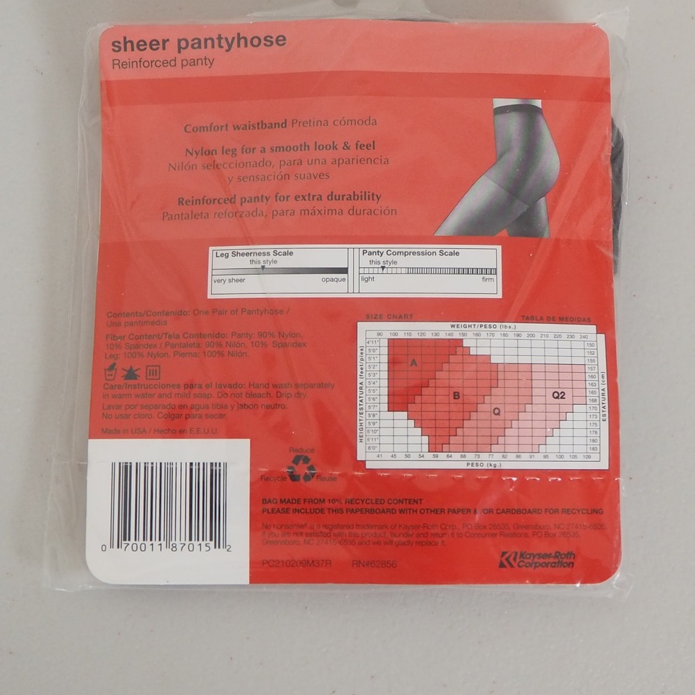 VTG New No Nonsense Regular Pantyhose Lot Size B Reinforced Toe 6 Pairs Various‎ - Picture 13 of 14